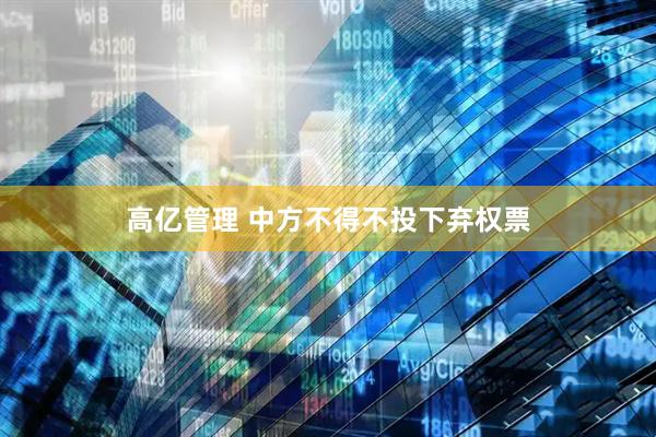 高亿管理 中方不得不投下弃权票