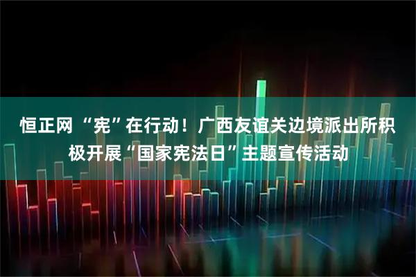 恒正网 “宪”在行动！广西友谊关边境派出所积极开展“国家宪法日”主题宣传活动