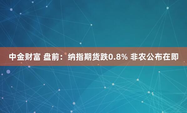 中金财富 盘前：纳指期货跌0.8% 非农公布在即
