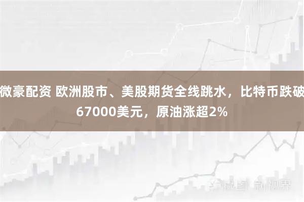 微豪配资 欧洲股市、美股期货全线跳水，比特币跌破67000美元，原油涨超2%